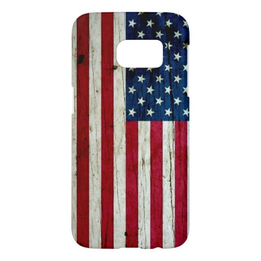 Amerikaanse vlaghout Rustiek, met kool-nood Case-Mate Samsung Galaxy Hoesje (Achterkant)