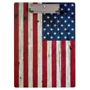 Amerikaanse vlaghout Rustiek, met kool-nood Klembord
