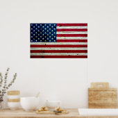 Amerikaanse vlaghout Rustiek, met kool-nood Poster (Keuken)