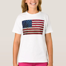 Amerikaanse vlaghout Rustiek, met kool-nood T-shirt