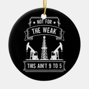 Amerikaanse vlagolievlek Worker Dad Drilling Oil Keramisch Ornament