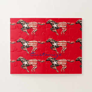 Amerikaanse vlagpaard met Thunder_Cove Legpuzzel