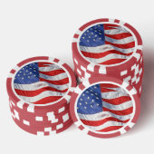Amerikaanse vlagpatriotticum pokerchips (Opstapeling)