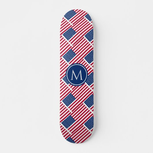 AMERIKAANSE Vlagpatriottische aangepaste MONOGRAM Skateboard (Voorkant)