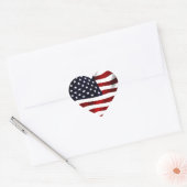 Amerikaanse vlagpatriottische onafhankelijkheidsda hart sticker (Envelop)