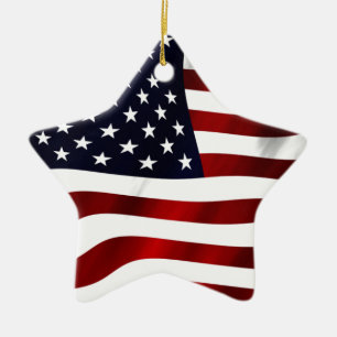 Amerikaanse vlagpatriottische onafhankelijkheidsda keramisch ornament