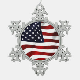Amerikaanse vlagpatriottische onafhankelijkheidsda tin sneeuwvlok ornament