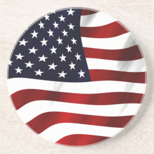 Amerikaanse vlagpatriottische onafhankelijkheidsda zandsteen onderzetter