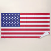 Amerikaanse vlagpatriottische sterren en stripes strandlaken (Voorkant)