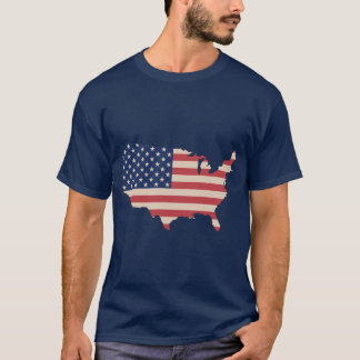 Amerikaanse vlagplattegrond Retro-kleuren T-shirt