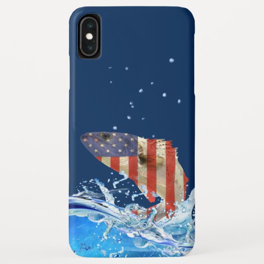 Amerikaanse vlagvis springt uit water Case-Mate iPhone case (Achterkant)