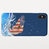 Amerikaanse vlagvis springt uit water Case-Mate iPhone case (Achterkant (horizontaal))