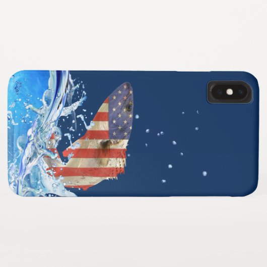Amerikaanse vlagvis springt uit water Case-Mate iPhone case (Achterkant (horizontaal))