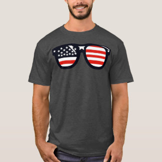 Amerikaanse vlagzonnebril t-shirt