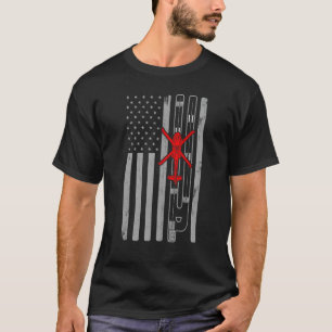 Amerikaanse vliegbaan met zwarte helikopter t-shirt
