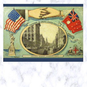 Amerikaanse vloot bezoekt Australië 1908 Briefkaart