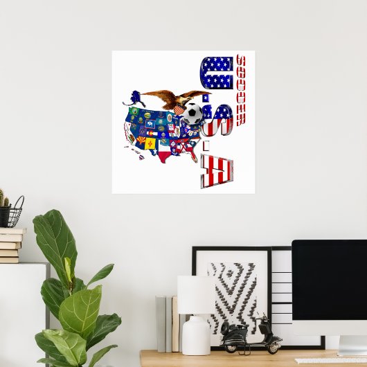 Amerikaanse voetbalkaart poster (Thuiskantoor)