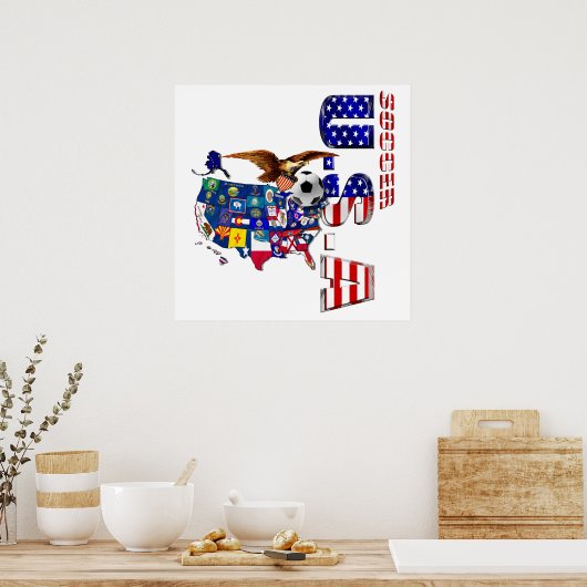 Amerikaanse voetbalkaart poster (Keuken)