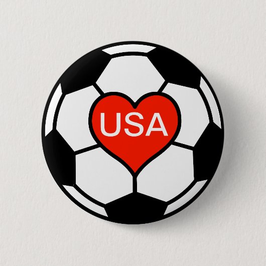 Amerikaanse voetbalploeg liefhebben ronde button 5,7 cm (Voorkant)