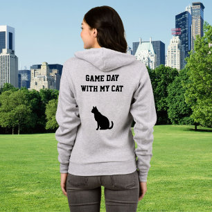 Amerikaanse voetbalwedstrijd dag kat moeder huisdi hoodie