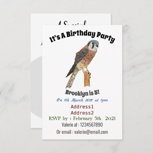 Amerikaanse vogelafbeelding kaart (Voorkant / Achterkant)