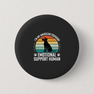 Amerikaanse Vosshond Emotionele Ondersteuning Mens Ronde Button 5,7 Cm