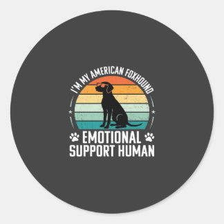 Amerikaanse Vosshond Emotionele Ondersteuning Mens Ronde Sticker
