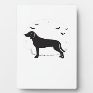 Amerikaanse Vosshond Hond � Halloween Maan Silhoue Fotoplaat