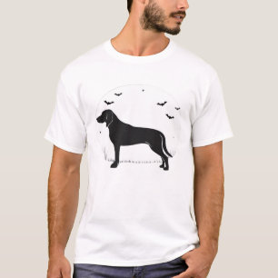Amerikaanse Vosshond Hond Halloween Maan Silhouet T-shirt