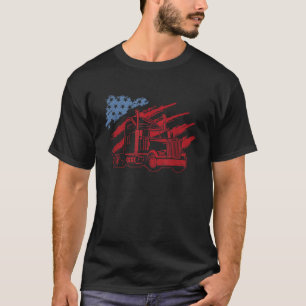 Amerikaanse vrachtwagenchauffeur US Trucker Semi T T-shirt