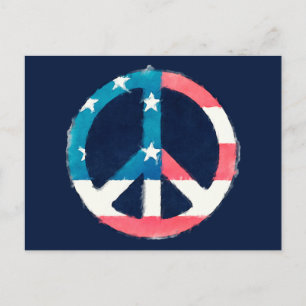 Amerikaanse vredes-gebaar briefkaart