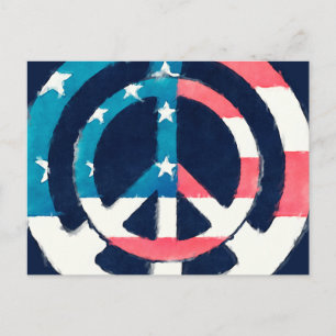 Amerikaanse vredes-gebaar briefkaart