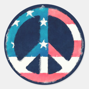Amerikaanse vredes-gebaar ronde sticker
