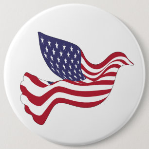 AMERIKAANSE VREDESDOVE RONDE BUTTON 6,0 CM