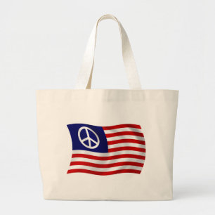 Amerikaanse Vredesteken Vlag Boodschappentas Grote Tote Bag