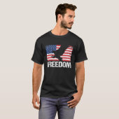 Amerikaanse vrijheidslaand Bald Eagle Usa vlag T-shirt (Voorkant volledig)
