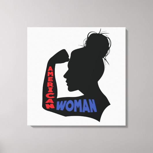 Amerikaanse vrouw canvas afdruk (Voorkant)