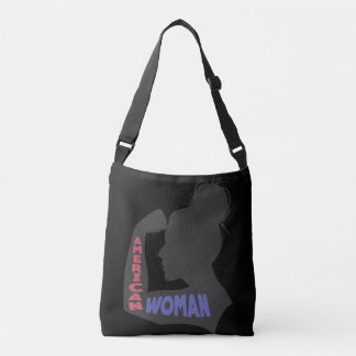 Amerikaanse vrouw donkergrijs crossbody tas