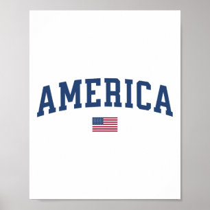 Amerikaanse vrouwen Mannen Kinder Amerikaanse vlag Poster