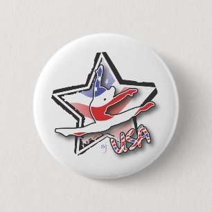 Amerikaanse Vrouwengymnastiek Ronde Button 5,7 Cm