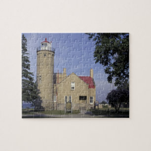 Amerikaanse vuurtoren van Michigan Old Mackinac Po Legpuzzel