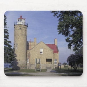 Amerikaanse vuurtoren van Michigan Old Mackinac Po Muismat