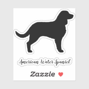 Amerikaanse Water Spaniel Silhouette Hondenras Vin Sticker