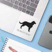 Amerikaanse Water Spaniel Silhouette Hondenras Vin Sticker (Laptop met iPhone)