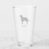 Amerikaanse waterspaniël hond silhouet op maat glas (Achterkant)