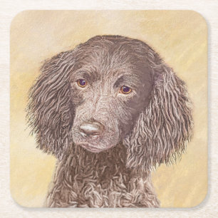 Amerikaanse waterspaniel schilderen - Oorspronkeli Vierkante Kartonnen Onderzetter