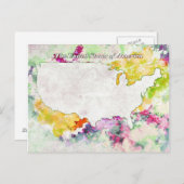 Amerikaanse Waterverf Briefkaart (Voorkant / Achterkant)