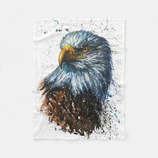 Amerikaanse Waterverf Eagle Fleece Deken (Voorkant)
