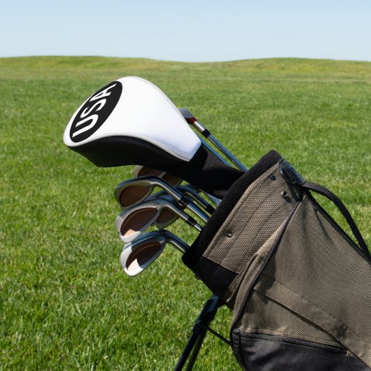 Amerikaanse website op zwart golfheadcover (Insitu)