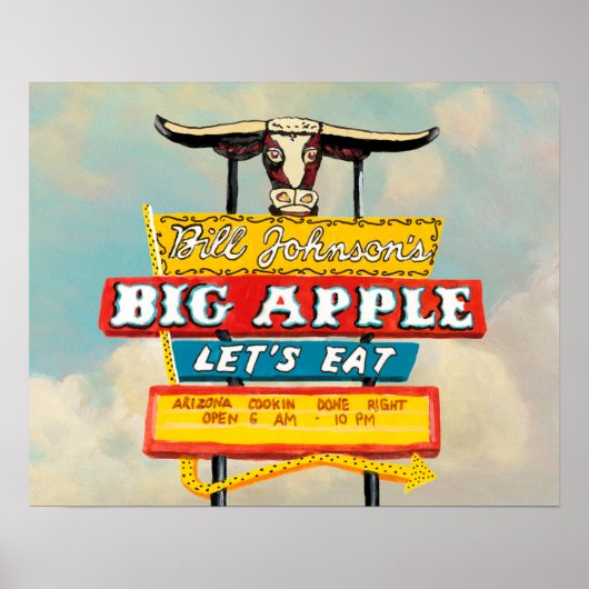 Amerikaanse wegbaan | Restaurantteken Poster (Voorkant)